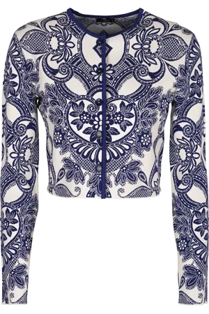 Etro Femme, Pulls, Multicolore, Taille: 38 FR Cardigan Court en Tricot Jacquard
