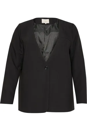 Kaffe Femme, Vestes, Noir, Taille: 52 FR Noir Profond Blazer Veste Élégante