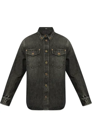 VERSACE Homme, Chemises, Gris, Taille: XL Chemise en jean