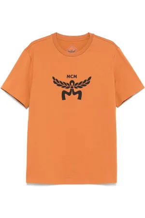 MCM Homme, Tops, , Taille: XL T-shirt marron avec logo imprimé