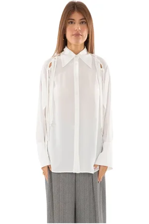 BABYLON Femme, Blouses et Chemises, Blanc, Taille: 36 FR Chemise à Franges Cut-out en Blanc
