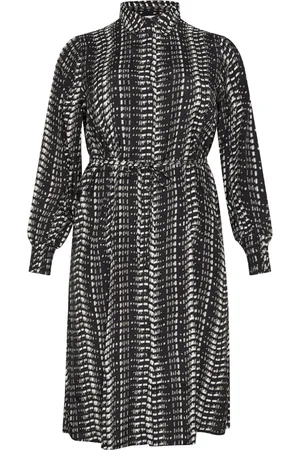 Kaffe Femme, Robes, Multicolore, Taille: 54 FR Robe chemise graphique avec manches bouffantes