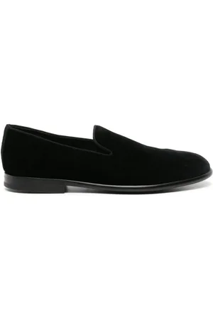 Dolce & Gabbana Homme, Chaussures, Noir, Taille: 40 EU Chaussures Slip-On en Cuir Noir