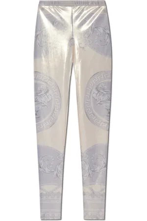 VERSACE Femme, Pantalons, Jaune, Taille: 34 FR Leggings avec impression La Coupe des Dieux