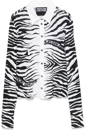 VERSACE Femme, Blouses et Chemises, Multicolore, Taille: 40 FR Chemise noire col classique manches longues