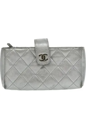 CHANEL Femme, Pre-owned, Gris, Taille: ONE Size Pre-owned Cuir trousses-de-toilette