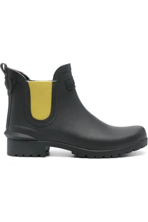 Barbour Femme, Chaussures, Noir, Taille: 36 EU Bottes de pluie noires hautes avec doublure en fausse fourrure