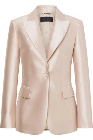 Alberta Ferretti Femme, Vestes, Rose, Taille: 38 FR Élégant Blazer Mikado en Ivoire