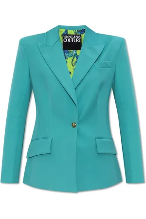 VERSACE Femme, Vestes, Bleu, Taille: 40 FR Blazer à revers fermés