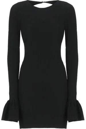 ROTATE Femme, Robes, Noir, Taille: 42 FR Robe Noire en Viscose avec Découpe