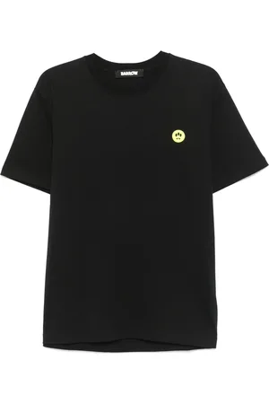 BARROW Homme, Tops, Noir, Taille: L T-shirt Noir en Jersey avec Logo Imprimé