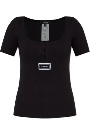 VERSACE Femme, Tops, Noir, Taille: 46 FR Haut de lingerie côtelé
