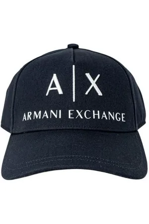 Armani Exchange Homme, Accessoires, Bleu, Taille: ONE Size Chapeau Visière en Coton Bleu pour Homme
