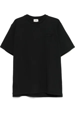Autry Homme, Tops, Noir, Taille: L T-shirt noir à col rond et patch logo