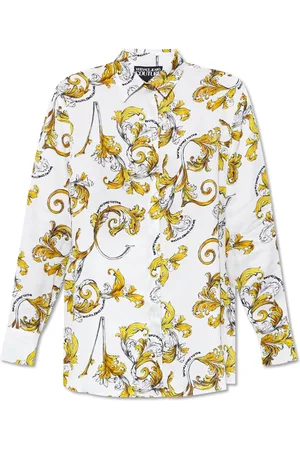 VERSACE Femme, Blouses et Chemises, Blanc, Taille: 36 FR Chemise avec impression Outline Barocco
