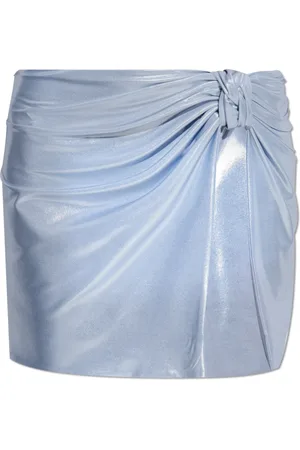 MISBHV Femme, Jupes, Bleu, Taille: 42 FR Jupe courte avec finition métallique