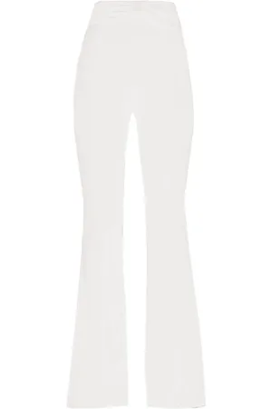 Elisabetta Franchi Femme, Pantalons, Blanc, Taille: 38 FR Élégant Pantalon Évasé en Polyester