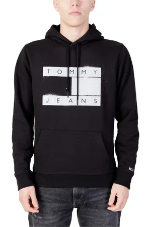 Tommy Hilfiger Homme, Sweatshirts et sweats à capuche, Noir, Taille: M Sweat à capuche Graphique Noir Imprimé Automne/Hiver