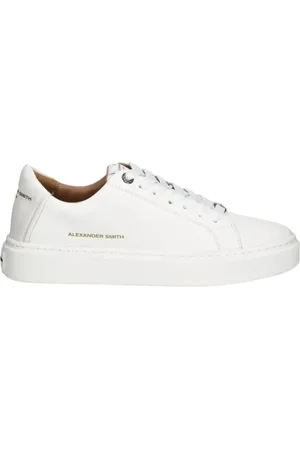 Alexander Smith Homme, Chaussures, Blanc, Taille: 42 EU Baskets Blanches en Cuir Martelé