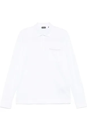 Ermenegildo Zegna Homme, Tops, Blanc, Taille: M Polo en coton avec 3 boutons