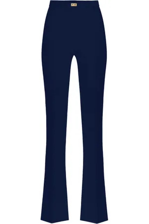 Elisabetta Franchi Femme, Pantalons, Bleu, Taille: 38 FR Pantalon Évasé en Polyester