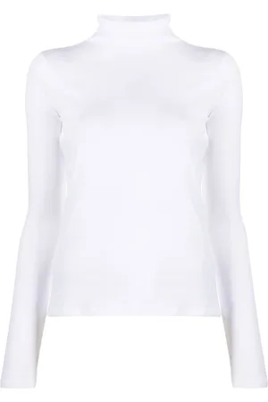 Vince Femme, Pulls, Blanc, Taille: 36 FR Pull à Col Roulé Classique