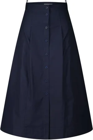 ULLA JOHNSON Femme, Jupes, Bleu, Taille: 36 FR Jupe en Coton A-Line avec Poches