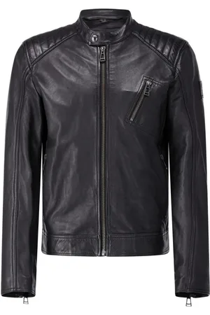 Belstaff Homme, Vestes, Noir, Taille: 2XL Veste de Motard en Cuir Nappa