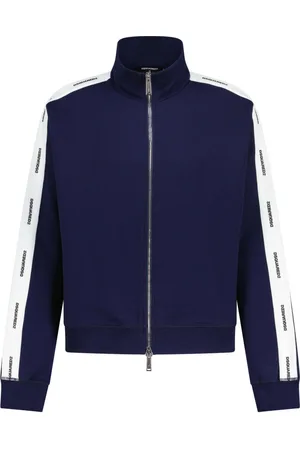 Dsquared2 Homme, Sweatshirts et sweats à capuche, Bleu, Taille: M Veste de sport en molleton de coton Coupe oversize