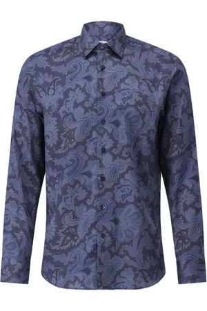 Etro Homme, Chemises, Bleu, Taille: 6XL Chemise en Coton à Motif Paisley