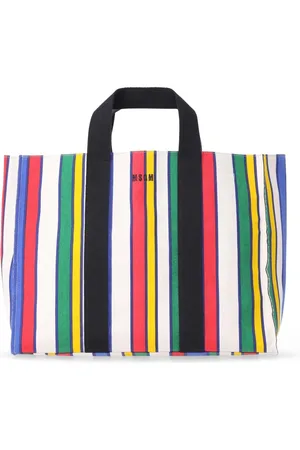 Msgm Femme, Sacs, Multicolore, Taille: ONE Size Sac fourre-tout en coton rayé