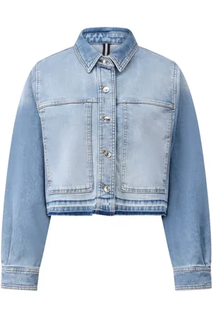 Marc Cain Femme, Vestes, Bleu, Taille: 38 FR Veste Style Chemise en Denim