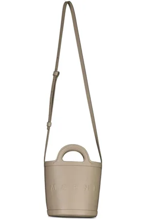 Marni Femme, Sacs, Brun, Taille: ONE Size Sac Seau en Cuir avec Logo
