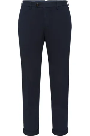 Brunello Cucinelli Homme, Pantalons, Bleu, Taille: S Pantalon Teint en Bleu pour un Look Élégant