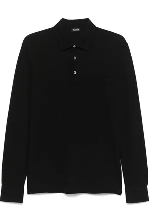 Ermenegildo Zegna Homme, Tops, Noir, Taille: XL Polo en coton avec 3 boutons