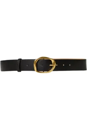 Twin-Set Femme, Accessoires, Noir, Taille: S Ceinture noire à boucle martelée taille basse