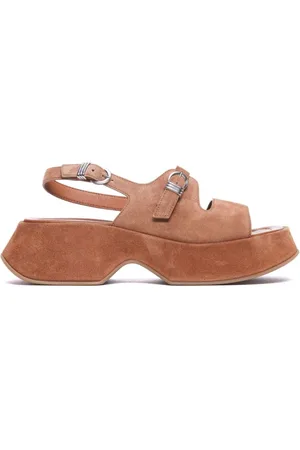 vic matiè Femme, Chaussures, Brun, Taille: 37 1/2 EU Sandales Marron avec Fermeture Boucle Arrière