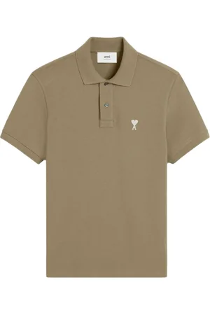 Ami Homme, Tops, Brun, Taille: S Vert Sauge Boutonnière Manches Courtes