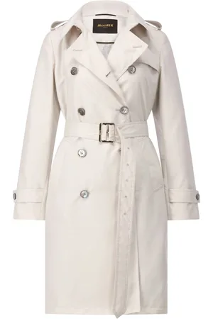 MOORER Femme, Manteaux, Blanc, Taille: 46 FR Trench-coat classique à double boutonnage