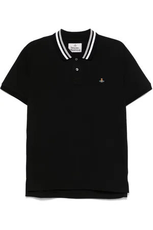 Vivienne Westwood Homme, Tops, Noir, Taille: 2XL Chemise noire à boutons avec logo Orb