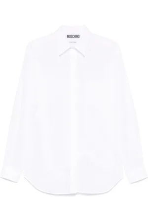 Moschino Femme, Blouses et Chemises, Blanc, Taille: 40 FR Chemise Blanche à Boutons Ourlet Courbé