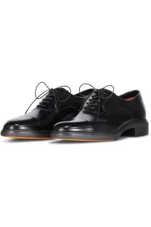 santoni Homme, Chaussures, Noir, Taille: 41 EU Chaussures Oxford en cuir avec inserts élastiques