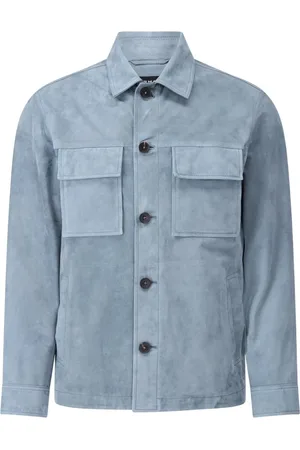 arma leder Homme, Vestes, Bleu, Taille: M Veste Chemise en Velours avec Boutons