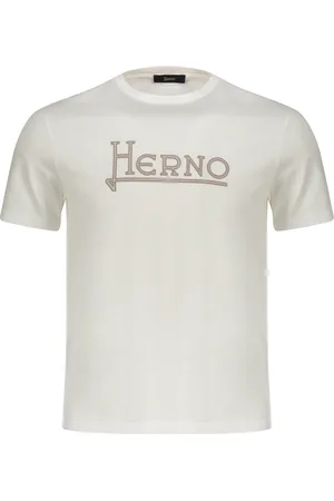 HERNO Homme, Tops, Blanc, Taille: 3XL T-shirt en coton avec logo brodé
