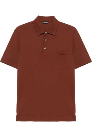 Ermenegildo Zegna Homme, Tops, Rouge, Taille: M Polo en Coton 3 Boutons Italie