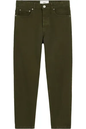 Ami Homme, Pantalons, Vert, Taille: W32 Pantalon vert foncé avec style classique