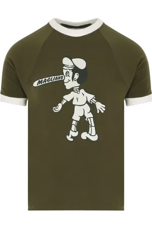 MAGLIANO Homme, Tops, Vert, Taille: S T-shirt Vert Militaire à Imprimé Graphique
