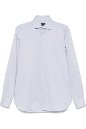 Ermenegildo Zegna Homme, Chemises, Bleu, Taille: L Chemise à Rayures en Coton