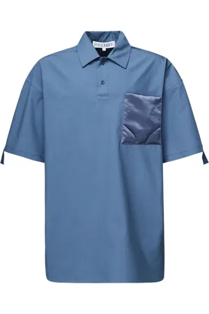 J.W.Anderson Homme, Tops, Bleu, Taille: L Polo avec poche matelassée en satin