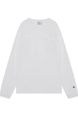 Champion Homme, Tops, Blanc, Taille: L T-shirt à manches longues col rond